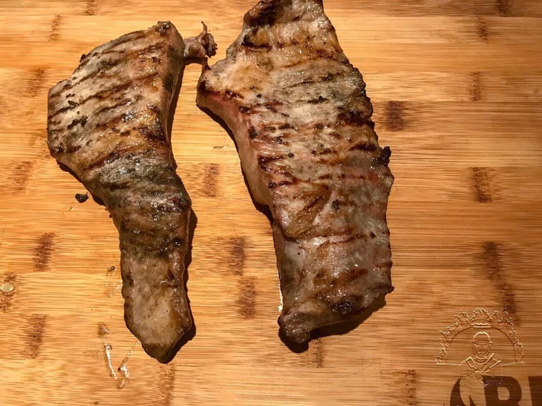 Iberico Secreto an Knoblauchcreme , Kartoffelpüree und Grillgemüse - GG ...