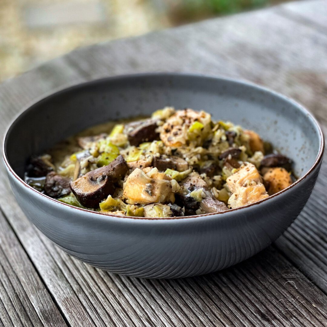 Pilz Eintopf mit Hähnchen und Wildreis - GG-Grillen