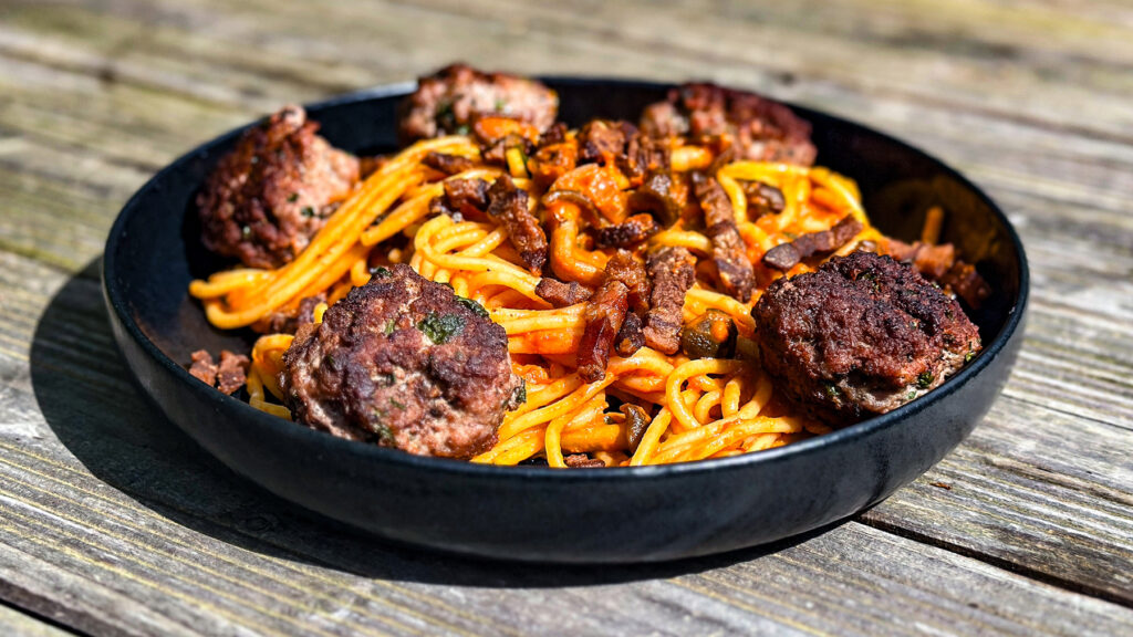 Spicy Spaghetti mit Meatballs