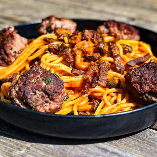 Spicy Spaghetti mit Meatballs