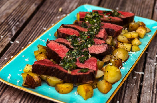 Flanksteak auf Kartoffelbett